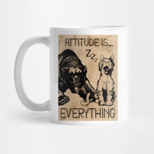 Attitude is Everything funny cat bear vintage Mug